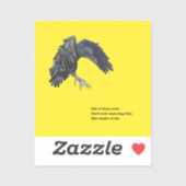 Sticker Illustration Black Crow & Haiku (Feuille)