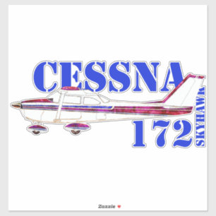 Sticker Illustration Cessna 172 Skyhawk Texte Gras Design