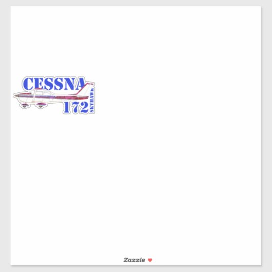 Sticker Illustration Cessna 172 Skyhawk Texte Gras Design (Feuille)