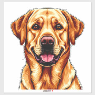 Sticker Illustration charmante de chien labrador 