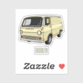 Sticker Illustration classique de van (Feuille)