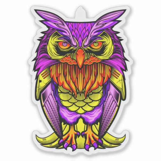 Sticker Illustration Creative Owl (Devant)