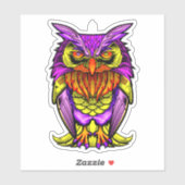 Sticker Illustration Creative Owl (Feuille)