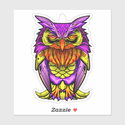 Sticker Illustration Creative Owl (Feuille)