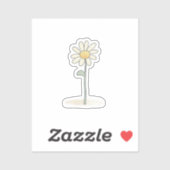 Sticker Illustration Daisy - Fleur Douce Simple (Feuille)