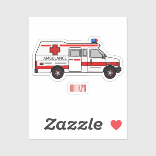 Sticker Illustration d'ambulance (Feuille)