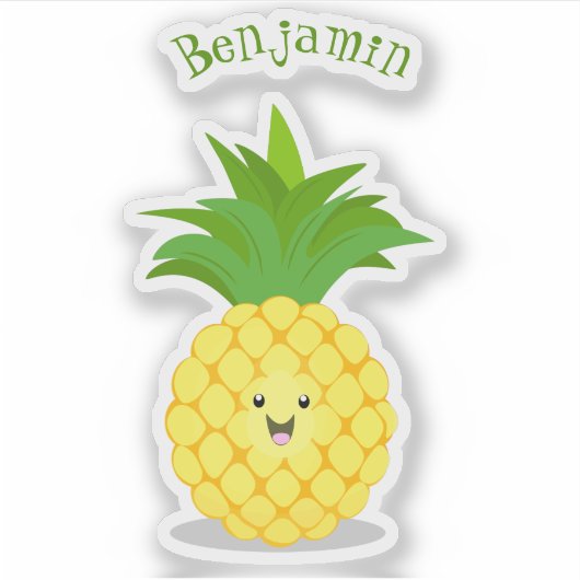 Sticker Illustration d'ananas mignon (Devant)