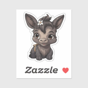Sticker Illustration d'âne de dessin