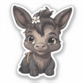 Sticker Illustration d'âne de dessin (Recto)
