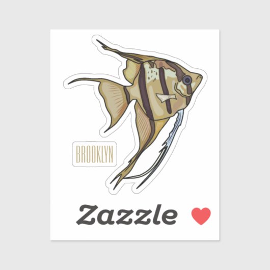 Sticker Illustration d'angelfish (Feuille)