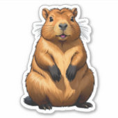 Sticker Illustration d'animal de rongeur de Capybara migno (Devant)