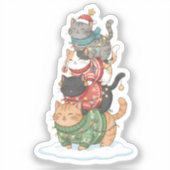 Sticker Illustration d'art de chat mignon, conception de p (Recto)