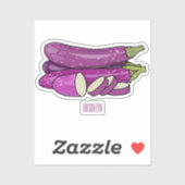 Sticker Illustration d'aubergine (Feuille)
