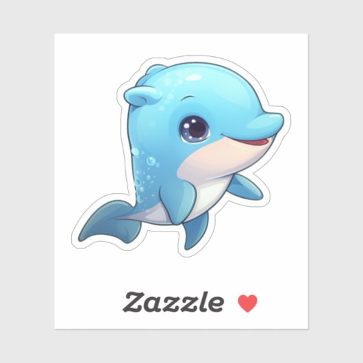 Sticker Illustration dauphin de dessin (Feuille)