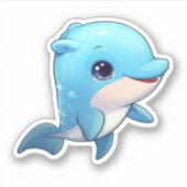 Sticker Illustration dauphin de dessin (Devant)