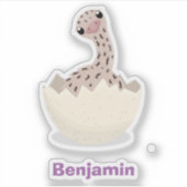Sticker Illustration d'autruche pour bébé à couver mignon (Devant)