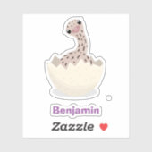 Sticker Illustration d'autruche pour bébé à couver mignon (Feuille)