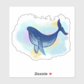 Sticker Illustration de baleines adorables (Feuille)