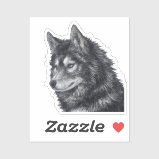 Sticker Illustration de Balto Dog (Feuille)