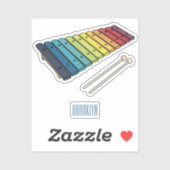 Sticker Illustration de bande dessinée en Xylophone (Feuille)