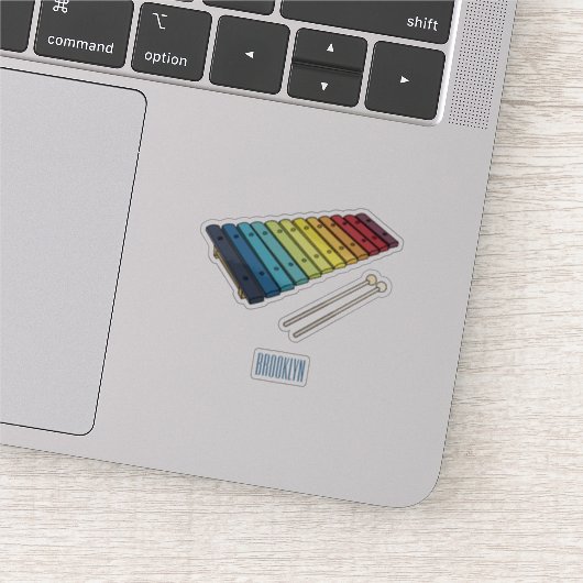 Sticker Illustration de bande dessinée en Xylophone (Détail)