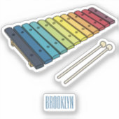 Sticker Illustration de bande dessinée en Xylophone (Recto)