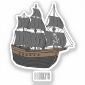 Sticker Illustration de bateau pirate (Recto)