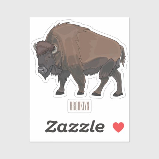 Sticker Illustration de bison (Feuille)