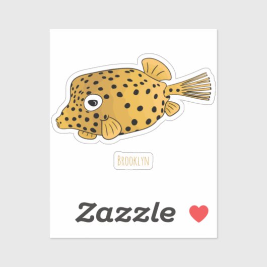Sticker Illustration de boxfish jaune (Feuille)