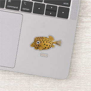 Sticker Illustration de boxfish jaune