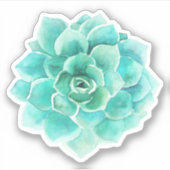Sticker Illustration de cactus d'aquarelles vert-menthe (Devant)