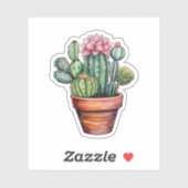 Sticker Illustration de cactus de dessin (Feuille)