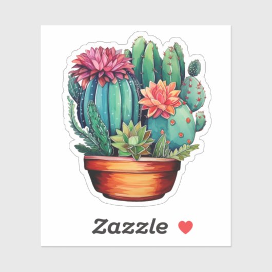 Sticker Illustration de cactus de dessin (Feuille)