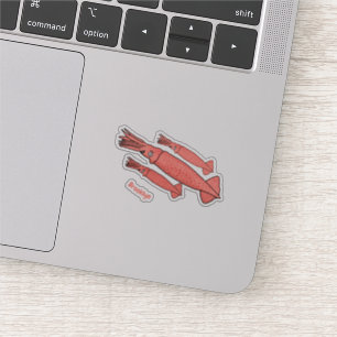 Sticker Illustration de calamar rose