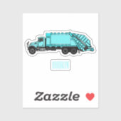 Sticker Illustration de camion à ordures (Feuille)