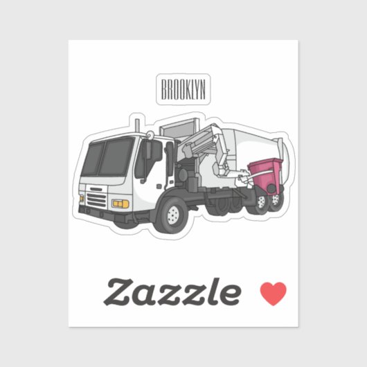 Sticker Illustration de camion à ordures (Feuille)