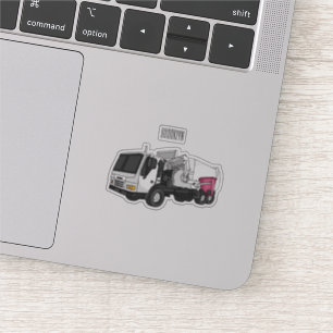 Sticker Illustration de camion à ordures