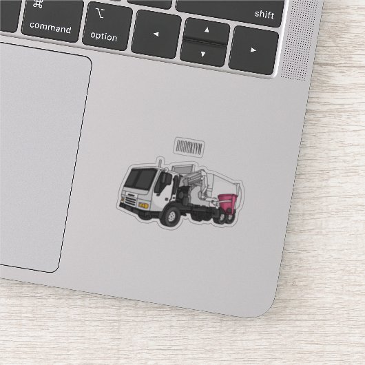 Sticker Illustration de camion à ordures (Détail)