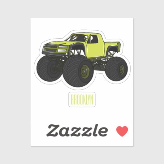 Sticker Illustration de camion monstre (Feuille)