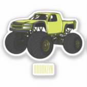 Sticker Illustration de camion monstre (Recto)