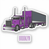 Sticker Illustration de camion semi-remorque (Recto)