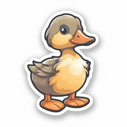 Sticker Illustration de canard de dessin (Recto)
