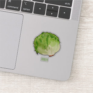 Sticker Illustration de caricature de laitue
