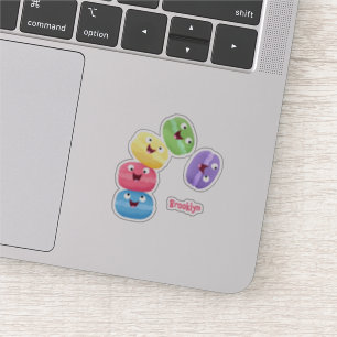 Sticker Illustration de caricature de macarons marrant mig