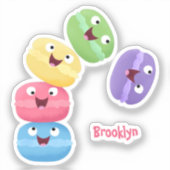 Sticker Illustration de caricature de macarons marrant mig (Recto)