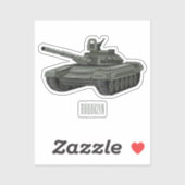 Sticker Illustration de caricature de réservoir (Feuille)