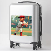 Sticker ''Illustration de caricature du baseball américain (Sur valise)