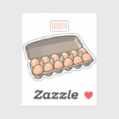 Sticker Illustration de carton d'oeufs (Feuille)