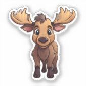 Sticker Illustration de cerf de dessin (Recto)