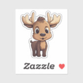 Sticker Illustration de cerf de dessin (Feuille)